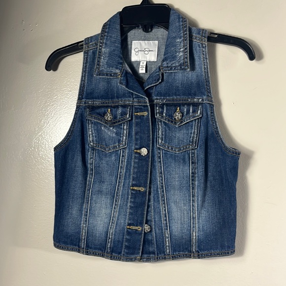 Jessica Simpson blue pixie denim vest size S - Picture 1 of 6